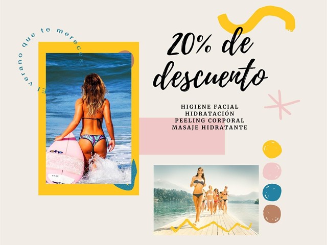 20% de descuento en tratamientos faciales y corporales para preparar tu piel para el verano